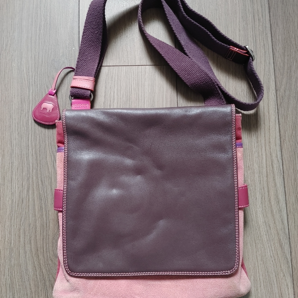 Mywalit Leather, Suede & Canvas Crossbody Purse